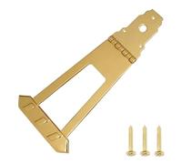 Alomejor Zinc Alloy Archtop Guitar Bridge, for Semi-Hollow Electric Jazz Guitar Tailpiece Replacement with 6-String Design, Mounting Screws Included (Gold)