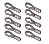 Alomejor Zinc Alloy Cord End Cap Durable Rope Stop Set for Jewelry Making with 6mm Bell Hook for Bags, Shoes, Clothes 10 Sets (Silver Black)