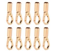 Alomejor Zinc Alloy Cord End Cap Durable Rope Stop Set for Jewelry Making with 6mm Bell Hook for Bags, Shoes, Clothes 10 Sets (Gold)
