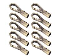 Alomejor Zinc Alloy Cord End Cap Durable Rope Stop Set for Jewelry Making with 6mm Bell Hook for Bags, Shoes, Clothes 10 Sets (Bronze)