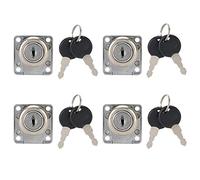 Alomejor Zinc Alloy Drawer Lock Set with Key for Desks and Cabinets, Durable Anti-Rust Material, 4 Locks and 8 Keys Included