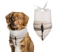 Alone at The Beach Dog Bandana Triangle Dog Scarf Washable Polyester Dog Bibs Cute Pet Bandana for Medium Large Dogs Puppy and Cats
