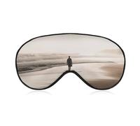 Alone at The Beach Sleep Mask Soft Comfortable Eye Mask with Adjustable Strap Eye Cover Eye Shade for Men Women Work Travel