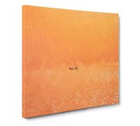 Alone on a Boat in Nigeria Modern Canvas Wall Art Print Ready to Hang, Framed Picture for Living Room Bedroom Home Office Décor, 20x20 Inch (50x50 cm)