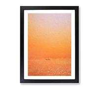 Alone On A Boat In Nigeria Modern Framed Wall Art Print, Ready to Hang Picture for Living Room Bedroom Home Office Décor, Black A3 (34 x 46 cm)
