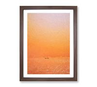 Alone On A Boat In Nigeria Modern Framed Wall Art Print, Ready to Hang Picture for Living Room Bedroom Home Office Décor, Walnut A4 (34 x 25 cm)