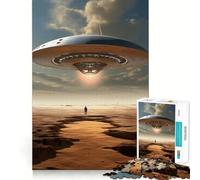 Alone on The Arid Plain Jigsaw Puzzle 1000 Piece Cognitive Fun Play Precise Interlock Structure Bonding Activity for Loved Ones (38x26cm)