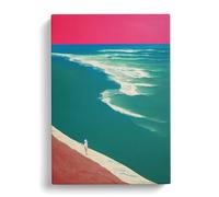 Alone On The Beach Canvas Wall Art Print 30x20 Inch