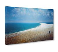 Alone On The Beach Canvas Wall Art Print 30x20 Inch