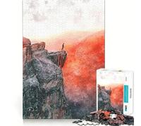 Alone on The Mountain 1000 Piece Jigsaws for Adults Mind Train Fun Precision Cut Smooth Edges Absorbing Activity for Quiet Nights (38x52cm)