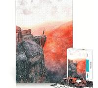 Alone on The Mountain Jigsaw Puzzle 1000 Logic Thinking Play Expert Cutting Craftsmanship Quiet Time Mind Exercise at Home (38x26cm)