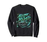 Alone On The Road Biker Freedom Graphic Sweatshirt