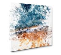 Alone Upon the Beach Watercolour Modern Canvas Wall Art Print Ready to Hang, Framed Picture for Living Room Bedroom Home Office Décor, 14x14 Inch (35x35 cm)