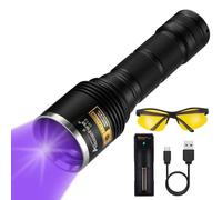Alonefire SV13 Powerful 15W 365nm UV Torch USB Rechargeable Ultraviolet Blacklight Flashlight Black Light Pet Urine Detector for Resin Curing, Mineral, Dry Stain with Battery Charger, Battery Included