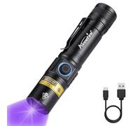 Alonefire SV38 5W 365nm Professional UV Torch Light USB C Rechargeable Black Light Ultraviolet Woods Lamp Money Checker Pet Urine Detector for Resin Curing, Scorpion, Minerals, Bed Bug with Battery
