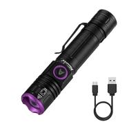 Alonefire SV85 395nm UV Torch Flashlight Zoom 5W Ultraviolet Black Light USB C Rechargeable Money Checker for Pet Urine Detector, Scorpion, Resin Curing, Bed Bug, Fishing, Minerals with Battery
