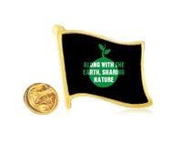 along with the earth sha nature Golden Metal Flag Lapel Pin Badge