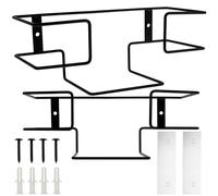 Alongen 2pcs Glove Box Dispenser Wall Mount,Iron Glove Holder Tissue Box Dispenser Multifunctional Glove Rack for Garage Lab Home Office Kitchen Two Sizes (Large+Small)