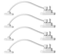 Alongen 4Pcs Window Door Restrictor Security Lock,Kids Security Lock Protector Durable Lockable Restrictor UPVC Window Lock with Key for Children Pet Baby(4PCS)