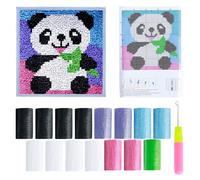 Alongen Latch Hook Kits,DIY Craft Rug Sewing Set with Pre-Printed Pattern Cute Fox/Panda/Owl Latch Hook Craft Decorative Tapestry DIY Kit Latch Hook Rug Kits for Beginners Children Adults and Seniors
