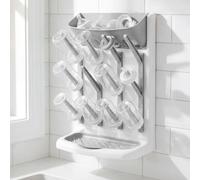 Alongen Wall Mounted Baby Bottle Drying Rack with Suction Cups, Grey