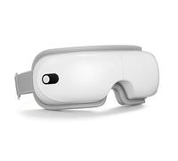 Alongstar Eye Massager with Heat, Massage Eye Mask, Presents for Women Men | Compression & Music, Rechargeable Heated Eye Mask, Gentle Warmth for Comfort & Restful Sleep, Gifts for Women Men, White