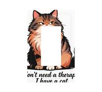 Aloof cat Pattern Unbreakable Polycarbonate Switch Plate-Modern 1 Gang Light Cover for Home Office with Matching Screws