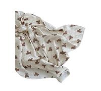 Aloonii Cute Bear Print Muslin Swaddle Blanket | Large Multiuse Baby Blanket | 100% Pure Cotton
