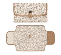 Aloonii Premium Foldable Baby Changing Mat with Storage Pocket - Soft Cotton Portable Changing Pad for Travel & Everyday Use Quilted Nappy Changing Mat for Newborns & Toddlers Compact (Brown)