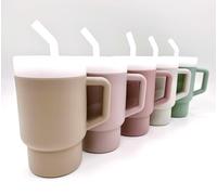 Aloonii Super Sipper Cute Stylish and Functional Kids Silicone Tumbler Straw Cup - (Latte)