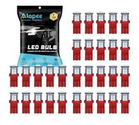 Alopee 30-Pack Red 194 T10 2825 W5W 175 501 Led Bulbs 5050 5 SMD Map Dome Lamp Courtesy Trunk License Plate Dashboard Parking Lights 12V