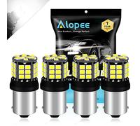 Alopee 4-Pack P21W Led Bulb 1156 BA15S Super Bright White 2835 39-SMD 12-24V for Backup, Reverse Lights, Stop Brake Lights, Turn Signal Light