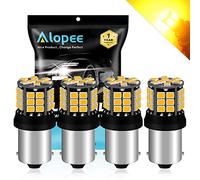 Alopee 4-Pack P21W Led Bulb 12V-24V 1156 BA15S 1141 1073 7506 1003 Extremely Bright Amber 2835 39 SMD Replacement for Front and Rear Turn Signal Bulb Tail Blinker Light
