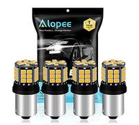 Alopee 4-Pack PY21W Led Indicator Bulb Amber RY10W 1056 BAU15S 7507 12496 Extremely Bright Non-Polarity 2835 39-SMD 12-24V LED Car Replacement Lights for Turn Signal Light Blinker Bulb