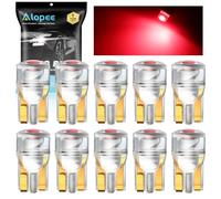 Alopee T10 Led Bulbs Red 12V 1COB Chip W5W 501 Led Bulbs Car Replacement Bulb for Map Dome Courtesy Dashboard Side Marker Number Plate Bulb (10 Pack)