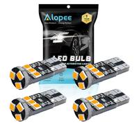 Alopee W5W Led Bulb Amber 12V Canbus Error Free T10 501 Led Bulbs Car Replacement Bulbs for Map Dome Courtesy Dashboard Side Marker Number Plate Bulb (4 Pack)