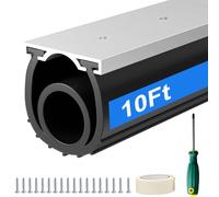 Alophoty 10 FT Universal Garage Door Bottom Seal, Heavy Duty U+O Ring Weather Stripping, EPDM Rubber & Aluminium, Black