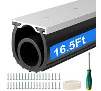 alophoty 16.5 FT Garage Door Seals Bottom Rubber, Heavy Duty U+O Ring Universal Garage Door Bottom Seal with Pre-drilled Aluminium Track Retainer Base Kit, Rubber Bottom Seals for Garage Doors