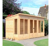 Alora Overlap Pent Summerhouse (10x6ft - 12x6ft) Timber Wood - 12x6 - Shire | TJ Hughes