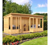 Alora Overlap Pent Summerhouse 16x6ft Timber Wood - Shire | TJ Hughes