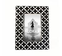 ALORAA Artisanal ‘Seengh Ka Kaam’ Inspired Photo Frame - Handmade 4x6 Picture Frame from India - Geometric Design with MDF & Resin - Ethical Sustainable Gift or Décor Piece