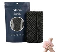 Alorin's Exfoliating Antibacterial Shower Towel, 2026 New Durable Premium Scrub Wash Cloth, 2-in-1 Alorin Shower Towel, Gentle & Eco-Friendly Body Scrubber for All Skin Types (Black)