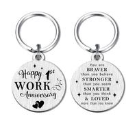 Alotozo 1 Year Work Anniversary Keyring - Happy 1st Work Anniversary Appreciation Gifts - Thank You 1 One Year Work Gifts