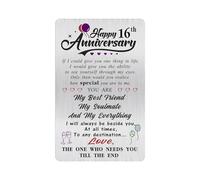 Alotozo 16 Year Wedding Anniversary Card - Happy 16th Wedding Anniversary Cards Gifts for Husband Wife - 16 Years Anniversary Card for Him Her
