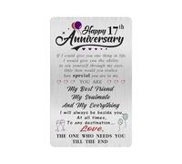 Alotozo 17 Year Wedding Anniversary Card - Happy 17th Wedding Anniversary Cards Gifts for Husband Wife - 17 Years Anniversary Card for Him Her