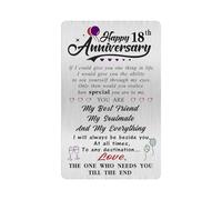 Alotozo 18 Year Wedding Anniversary Card - Happy 18th Wedding Anniversary Cards Gifts for Husband Wife - 18 Years Anniversary Card for Him Her
