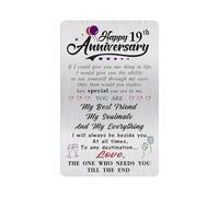 Alotozo 19 Year Wedding Anniversary Card - Happy 19th Wedding Anniversary Cards Gifts for Husband Wife - 19 Years Anniversary Card for Him Her