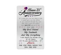 Alotozo 21 Year Wedding Anniversary Card - 21 Years Anniversary Card for Him Her - Happy 21st Wedding Anniversary Cards Gifts for Husband Wife