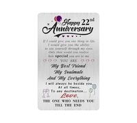 Alotozo 22 Year Wedding Anniversary Card - Happy 22nd Wedding Anniversary Cards Gifts for Husband Wife - 22 Year Anniversary Card for Him Her