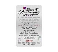 Alotozo 3 Year Wedding Anniversary Card - Happy 3nd Wedding Anniversary Cards Gifts for Husband Wife - 3 Years Anniversary Card for Him Her